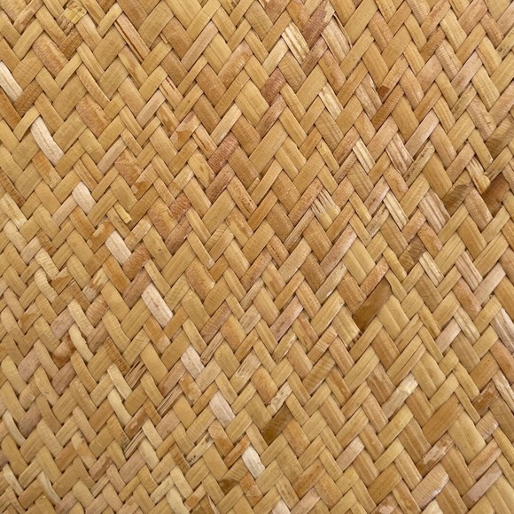 PUTU by J MacLear Natural Straw Bag Beach Tote Round Handle Green Trim Lined - Picture 5 of 11